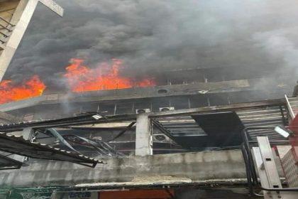 A 14-storey building on Broad Street, Lagos Island, has been gutted by fire.