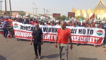 Today, the Nigeria Labour Congress (NLC) organized a protest in Abuja to denounce the prevailing economic hardship gripping the nation