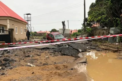 The residents of Trademore Estate, Lugbe Abuja have reacted to the reports in the media that two persons were in washed away in the estate