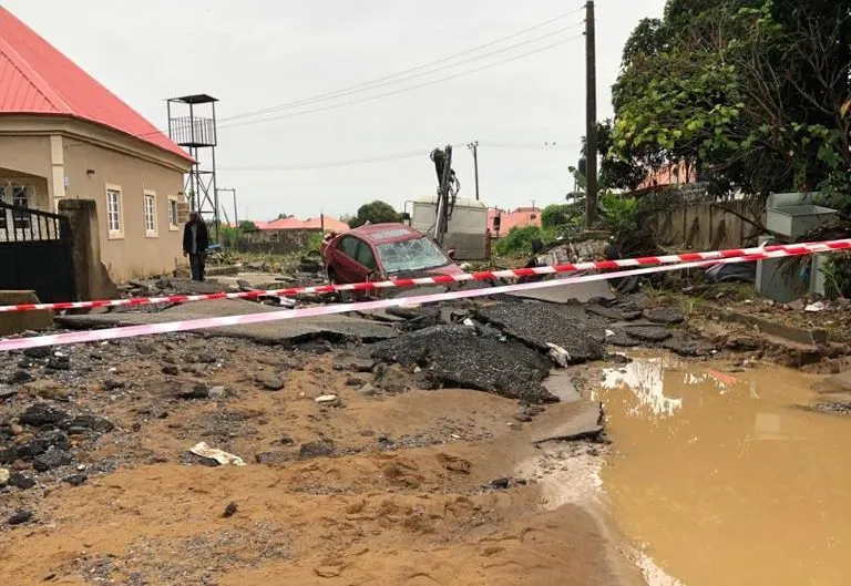 The residents of Trademore Estate, Lugbe Abuja have reacted to the reports in the media that two persons were in washed away in the estate