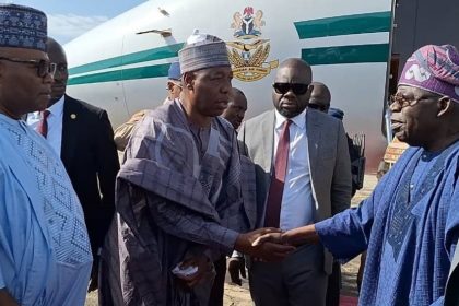 President Ahmed Bola Tinubu has arrived in Maiduguri to express condolences to the government and people of Borno State following the devastating Alau Dam flood.